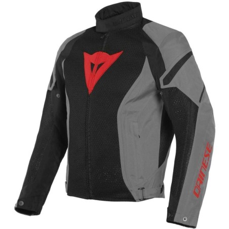 Dainese AIR CRONO 2 TEX Motorradjacke aus schwarzgrauem perforiertem Stoff