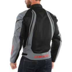 Dainese AIR CRONO 2 TEX Motorradjacke aus schwarzgrauem perforiertem Stoff