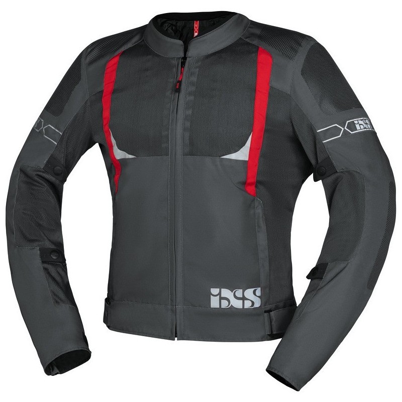 Moto Sport Jacke Ixs Trigonis-Air Dunkelgrau Rot