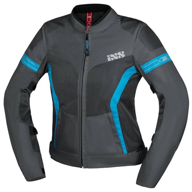 Trigonis-Air Damen Sport Stoff Motorradjacke Grau Türkis