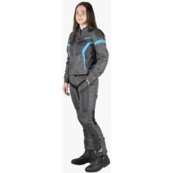 Trigonis-Air Damen Sport Stoff Motorradjacke Grau Türkis