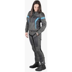 Trigonis-Air Damen Sport Stoff Motorradjacke Grau Türkis