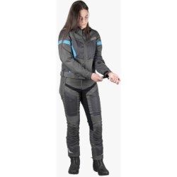 Trigonis-Air Damen Sport Stoff Motorradjacke Grau Türkis