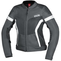 Trigonis-Air Damen Sport Stoff Motorradjacke Dunkelgrau Weiß