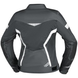 Trigonis-Air Damen Sport Stoff Motorradjacke Dunkelgrau Weiß