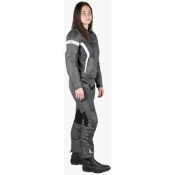 Trigonis-Air Damen Sport Stoff Motorradjacke Dunkelgrau Weiß