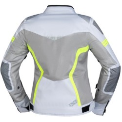 Trigonis-Air Damen Sport Stoff Motorradjacke Dunkelgrau Neongelb