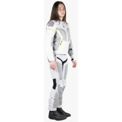 Trigonis-Air Damen Sport Stoff Motorradjacke Dunkelgrau Neongelb