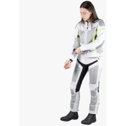 Trigonis-Air Damen Sport Stoff Motorradjacke Dunkelgrau Neongelb