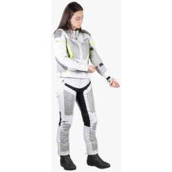 Trigonis-Air Damen Sport Stoff Motorradjacke Dunkelgrau Neongelb