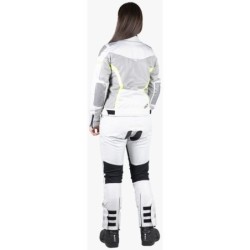 Trigonis-Air Damen Sport Stoff Motorradjacke Dunkelgrau Neongelb