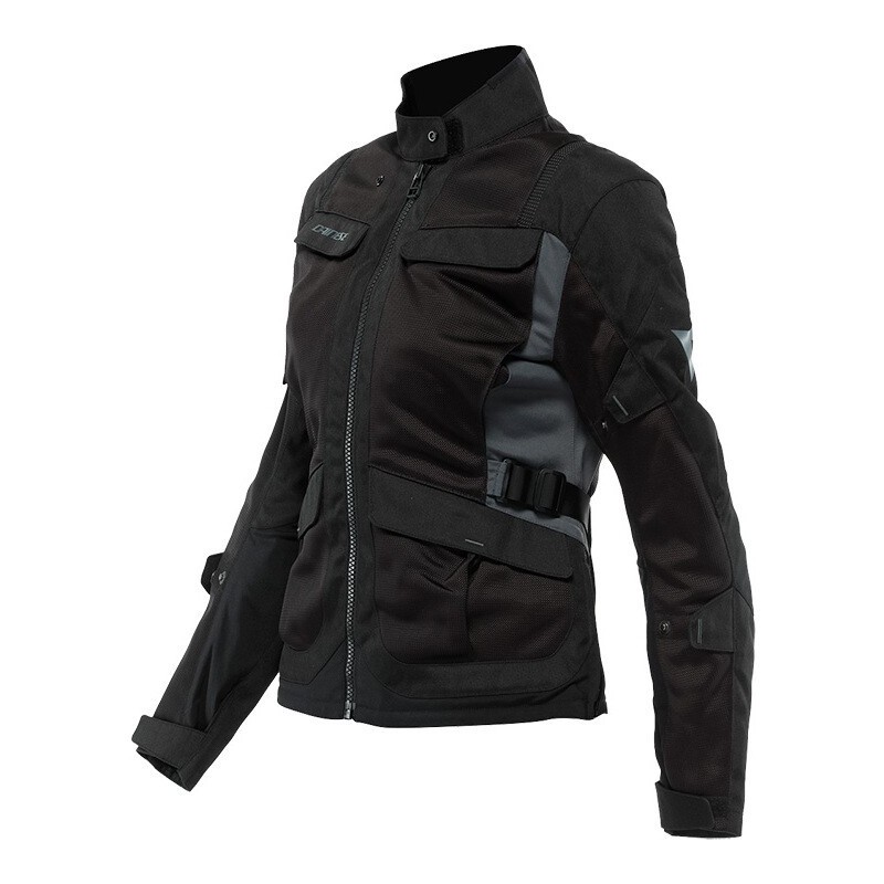 Dainese DESERT LADY TEX Sommer Damen Motorradjacke Schwarz Schwarz Ebenholz