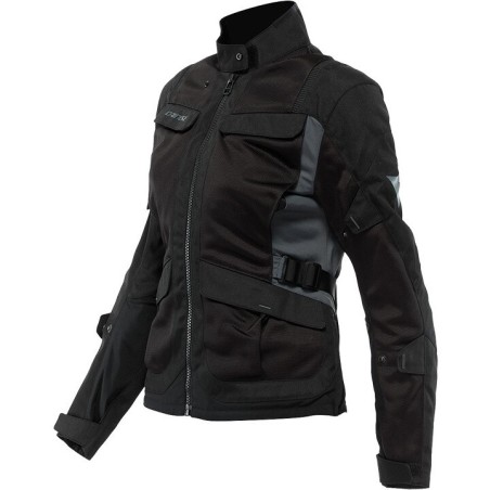 Dainese DESERT LADY TEX Sommer Damen Motorradjacke Schwarz Schwarz Ebenholz