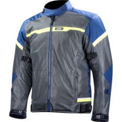 LS2 Riva Man Perforierte Sommer Motorradjacke Dunkelgrau Fluo Gelb