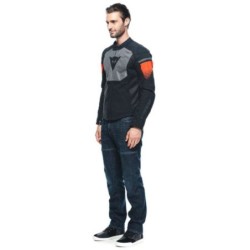 Dainese AIR FAST Sommer Motorradjacke Schwarz Grau Rot Fluo