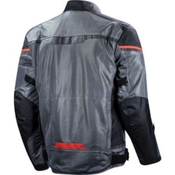 LS2 Riva Man Perforierte Sommer Motorradjacke Dunkelgrau Rot