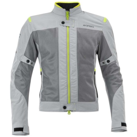 Acerbis Ramsey Vented CE perforierte Sommer Motorradjacke grau gelb Fluo