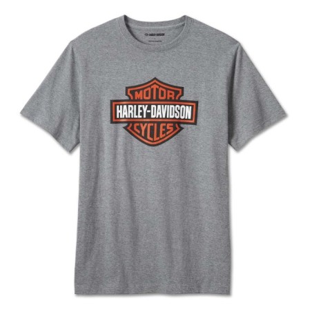 HD Herren BAR/SHIELD TEE.HEATHER GREY 99079-24VM