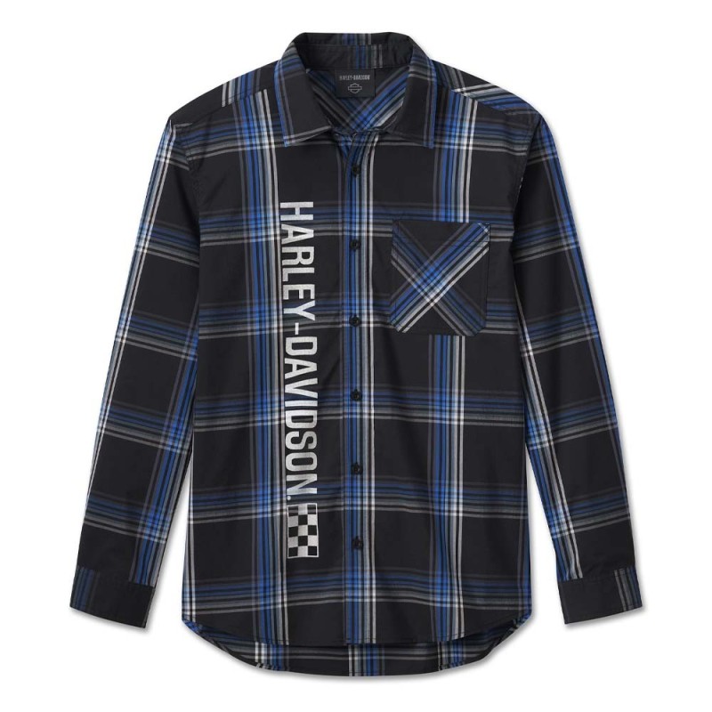 HD Herren THE BAGGER LONG SLEEVE SHIRT mit SCHWARZ PLAID