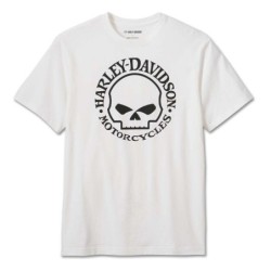 HD Herren WILLIE G SKULL TEE WEISS 99077-24VM