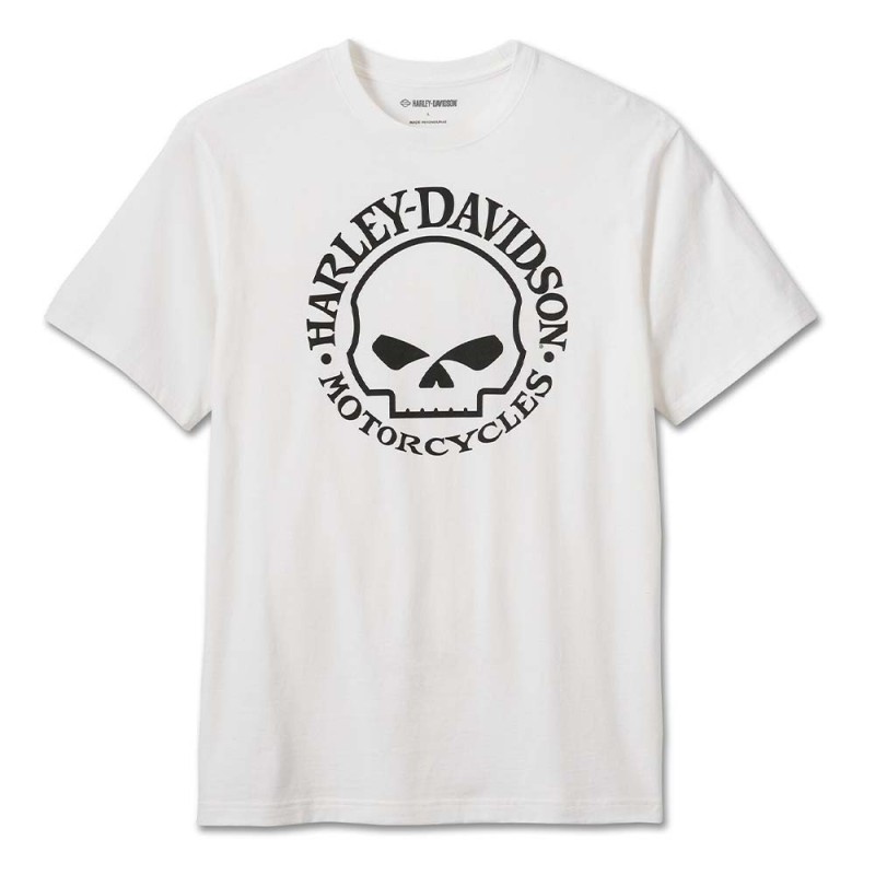 HD Herren WILLIE G SKULL TEE WEISS 99077-24VM