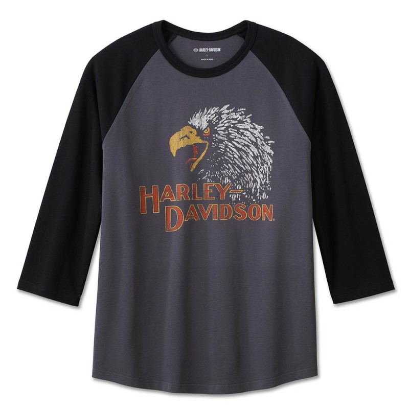 HD MÄNNER KLASSISCHE EAGLE RAGLAN TEE BLACKENED PEARL