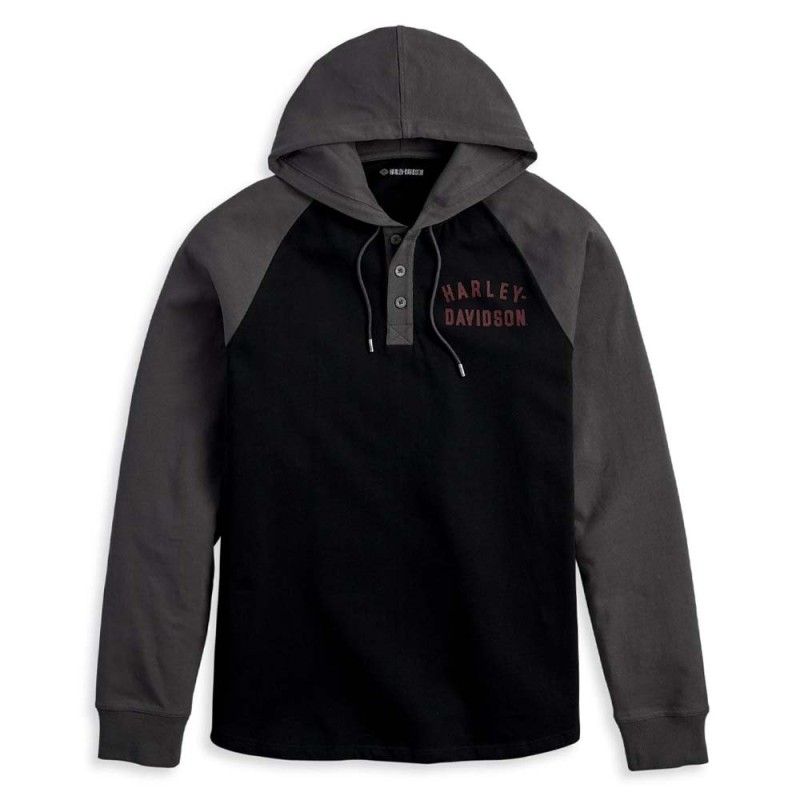 HD MÄNNER STAPLE HOODED RAGLAN HENLEY 96327-23VM