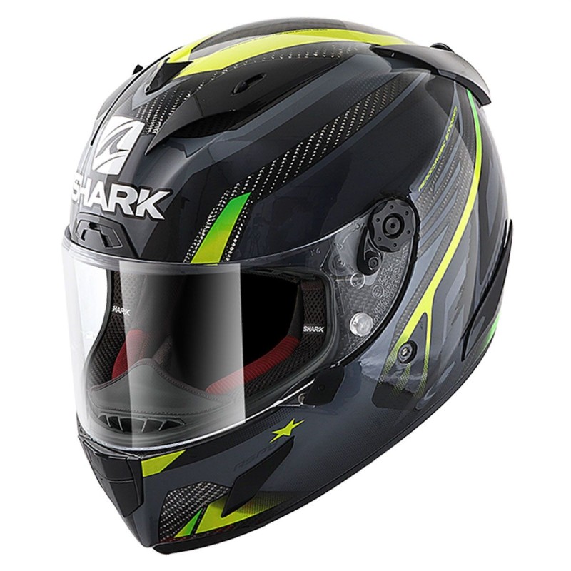 Shark Race R Pro Carbon Aspy Carbon, Anthrazit und Gelb M-XL