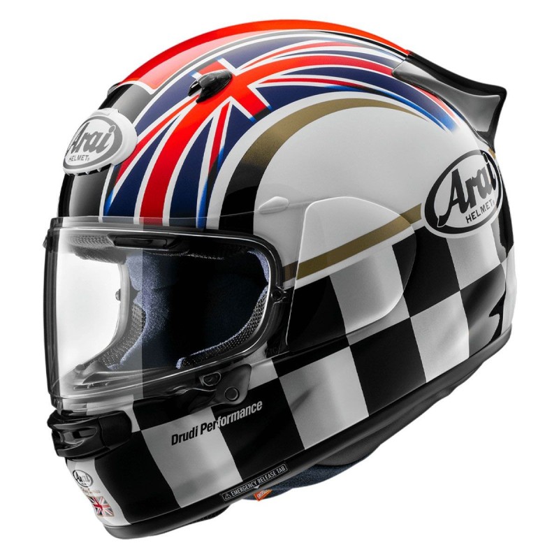 Arai Quantic Podium UK Flagge Weiß Auf Lager S-XL