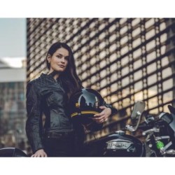 Course Boomer Damen Motorrad Jacke Schwarz