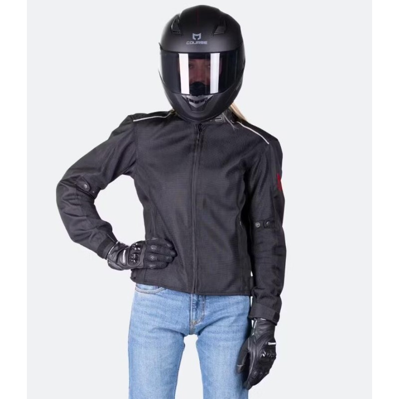 Course Vento Mesh Damen Motorradjacke Schwarz