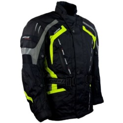 RO387 auffällige Motorradjacke in Schwarz Neongelb