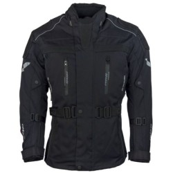 RO538 Motorradjacke mit Rindlederapplikationen in Schwarz