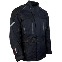 RO538 Motorradjacke mit Rindlederapplikationen in Schwarz