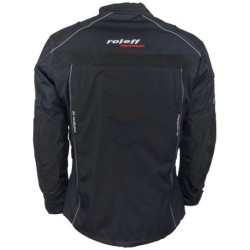 RO538 Motorradjacke mit Rindlederapplikationen in Schwarz