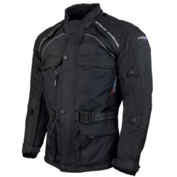 RO780 Motorradjacke mit entnehmbarer Regenmembrane Belüftung CE Protektoren schwarz