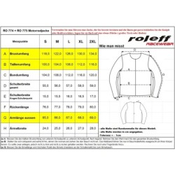 RO775 Helle Motorrad Tourenjacke in Schwarz Grau