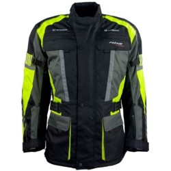 RO16013 Motorradjacke in Schwarz Neongelb