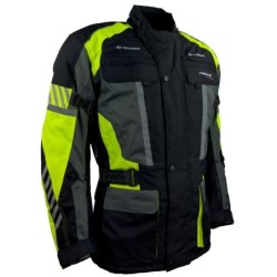 RO16013 Motorradjacke in Schwarz Neongelb