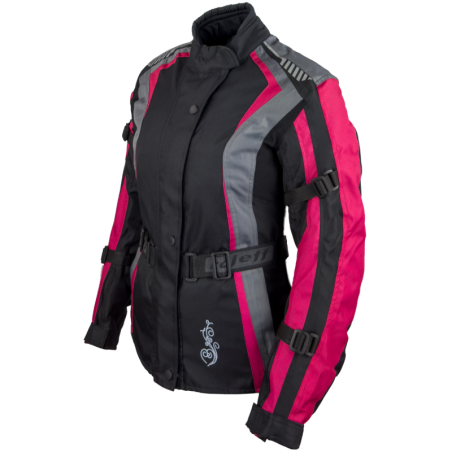 RO904 Motorradjacke für Damen in Pink Schwarz Grau