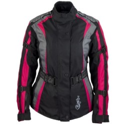 RO904 Motorradjacke für Damen in Pink Schwarz Grau