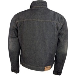 RO1514w Schwarze Roller Motorrad Jeansjacke mit Aramidverstärkung