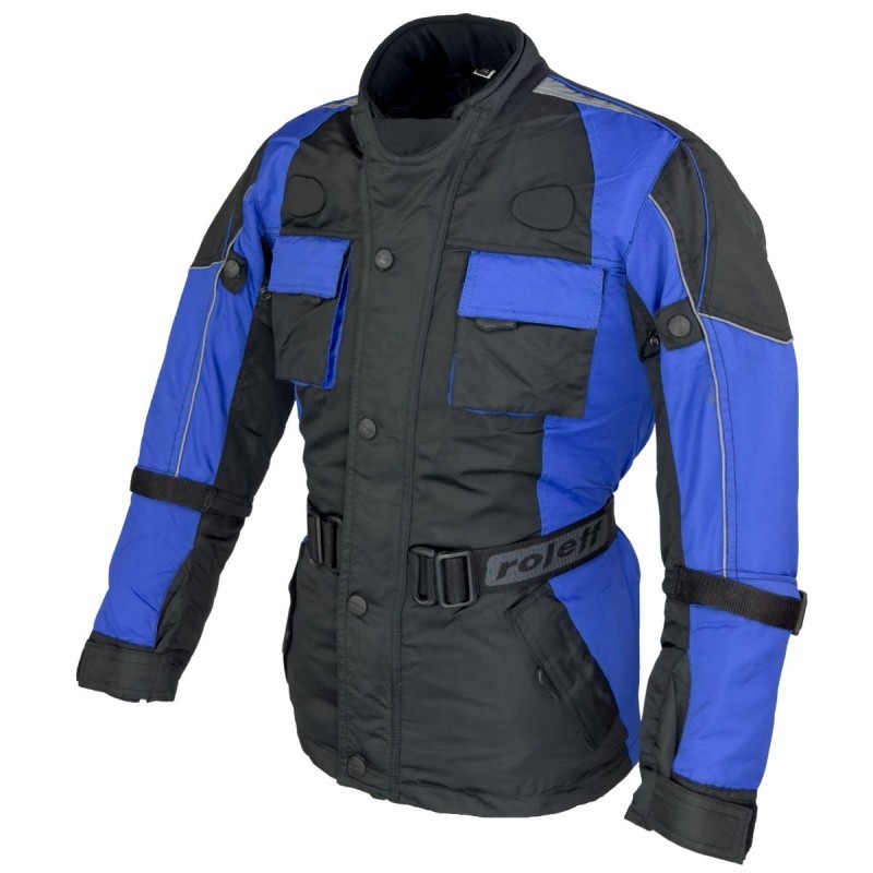 RO431K Kinder Motorradjacke CE-Protektoren blau