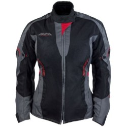 Akuma Sommer Damen Textiljacke schwarz anthrazit rot