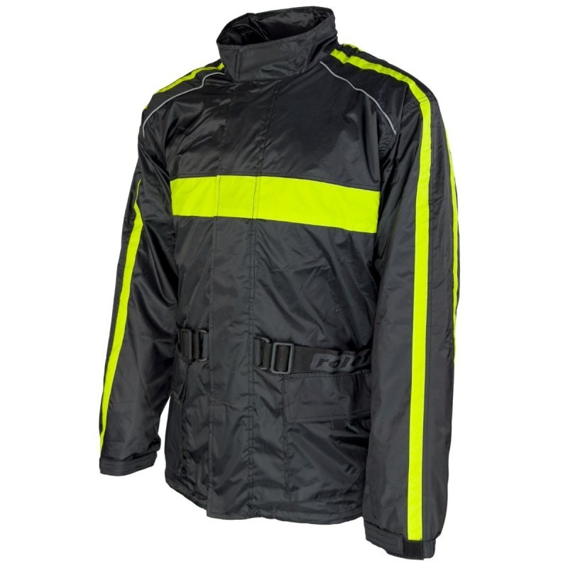 RO1001 Regenjacke in Schwarz Neongelb