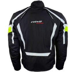 RO15043 Kurze Motorradjacke in Schwarz Neongelb