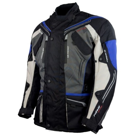 RO15112 Motorradjacke in Schwarz Grau Weiß Blau