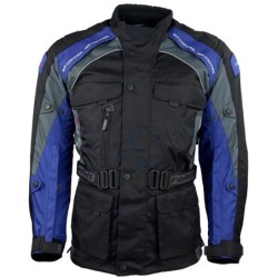 RO783 Motorradjacke mit entnehmbarer Regenmembrane Belüftung CE Protektoren Schwarz Blau