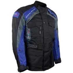 RO783 Motorradjacke mit entnehmbarer Regenmembrane Belüftung CE Protektoren Schwarz Blau