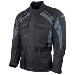 RO781 Motorradjacke mit entnehmbarer Regenmembrane Belüftung CE Protektoren Schwarz Grau